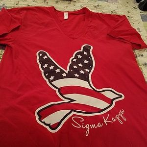 Sigma Kappa red Vneck T